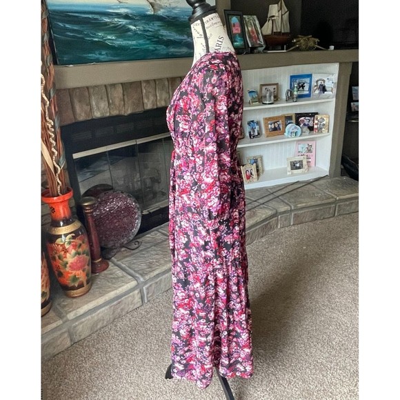 Isabel Maternity by Ingrid & Isabel Belted Floral Print Chiffon Maxi Dress S - Picture 3 of 15